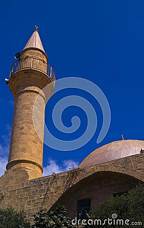 Sinan Pasha Mosque in the old city of Acre in the northwestern of Israel. Stock Photo