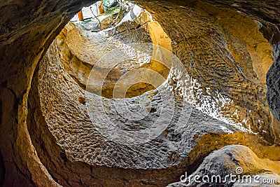 Sinca Veche, Fagaras, Romania - Detail of the ancient Temple Cave Stock Photo