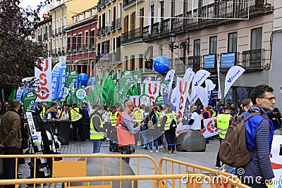 Transportation Union Street Protest in Madrid, Spain. Editorial Stock Photo
