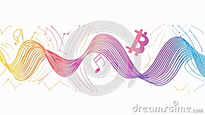 Sine Wave Graph Intersecting Axis Visualization Vector Illustration