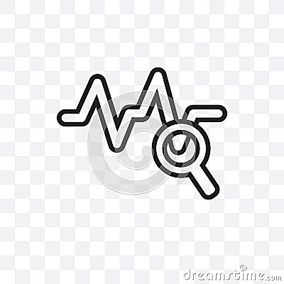 Sine Waves Analysis vector linear icon isolated on transparent background, Sine Waves Analysis transparency concept can be used fo Vector Illustration