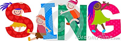 Sing Kids Title Text Stock Photo