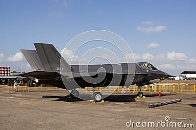 Singapore Airshow 2024 - USAF Lockheed Martin F-35 Lightning II Editorial Stock Photo