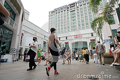 singapore Bugis Street 2 june 2022. street view of Bugis retail mall buildings Editorial Stock Photo