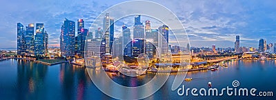 Singapore Business District Aerial View Editorial Stock Photo