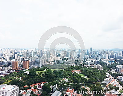 Singapore business district skyline Stock Photo