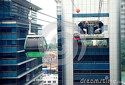 Singapore cable car Stock Photo