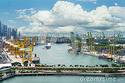 Singapore cargo terminal,one of the busiest port Stock Photo