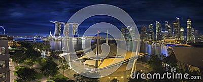 Singapore Central Business District Skyline at Dusk Stock Photo