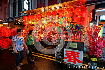 Singapore Chinatown Chinese Lunar New Year shopping Editorial Stock Photo