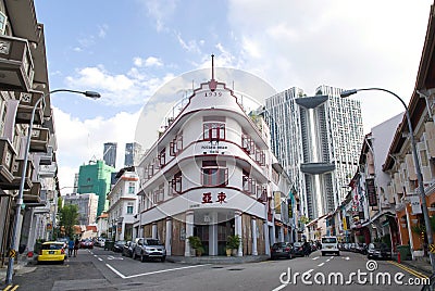 Singapore Chinatown Heritage Buildings Editorial Stock Photo