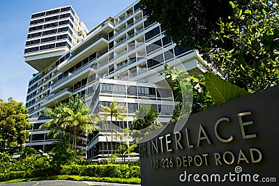 The Interlace is composed of 1000-unit apartments & was designed by OMA and Ole Scheer Editorial Stock Photo