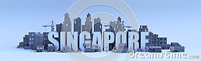 singapore, city in 3d render Stock Photo