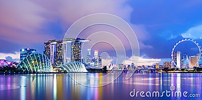 Singapore cityscape during sunset Stock Photo