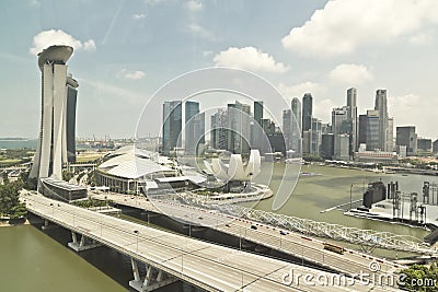 Singapore Cityscape View Through Window Editorial Stock Photo