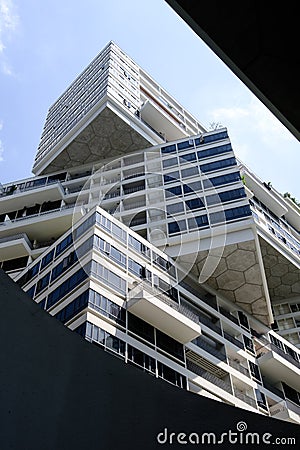 Singapore-DEC 28 2018: The Interlace Condominium building facade view in Singapore Editorial Stock Photo
