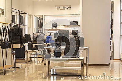 TUMI bags on display at store in Raffles City, Singapore Editorial Stock Photo