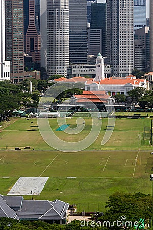 Singapore Downtown, Cricket Club and Victoria Theatre and Conce Stock Photo