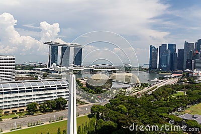Singapore Downtown, Esplanade Theatres on the Bay, Marina Bay Sa Stock Photo