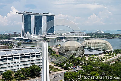 Singapore Downtown, Esplanade Theatres on the Bay, Marina Bay Sa Stock Photo