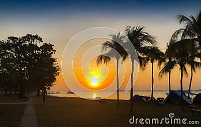 Singapore East Coast Park - Sun Rise Paradise Stock Photo