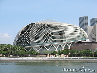 Singapore Esplanade Bay Theatre Stock Photo