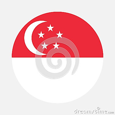 Singapore flag circle Vector Illustration