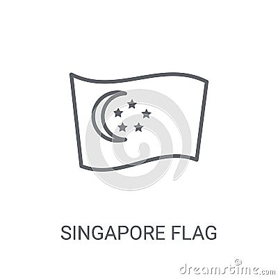 Singapore flag icon. Trendy Singapore flag logo concept on white Vector Illustration