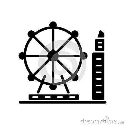 Singapore flyer black glyph icon Vector Illustration