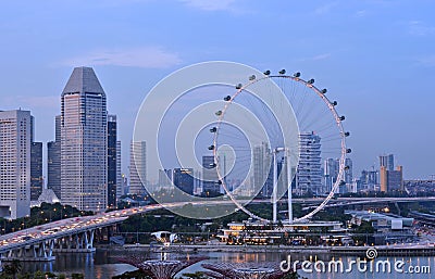 Singapore Flyer in the evening Editorial Stock Photo