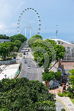 Singapore flyer ferris wheel. Stock Photo