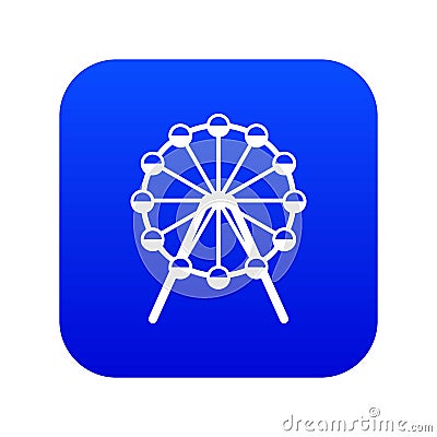 Singapore Flyer, tallest wheel in the world icon digital blue Vector Illustration