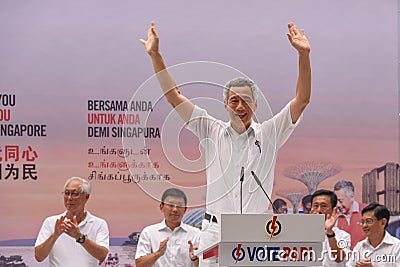 Singapore General Elections 2015: PAP Landslide Victory Editorial Stock Photo
