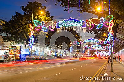 Singapore Geylang Serai Hari Raya Puasa Light-up and bazaar Editorial Stock Photo