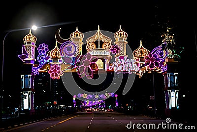 Singapore Geylang Serai Ramadan Festive Light-Up 2021 Editorial Stock Photo