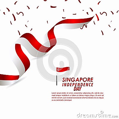 Singapore Independence Day Celebration Vector Template Design Illustration Stock Photo