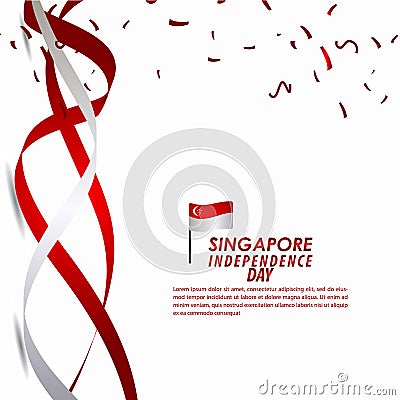 Singapore Independence Day Celebration Vector Template Design Illustration Stock Photo