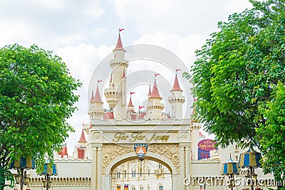 Singapore July 20 ; 2015 Castle in Universal studio Singapore Editorial Stock Photo