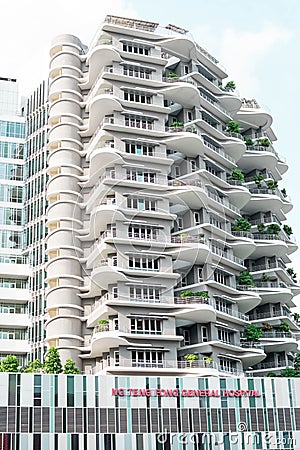 Singapore - July 28, 2019: Ng Teng Fong General Hospital located in Jurong East, Singapore Editorial Stock Photo