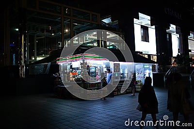 Singapore - July 29, 2015 : Stand of mini market On Orchard Road Singapore Editorial Stock Photo