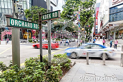 Singapore Landmark: Orchard Road Editorial Stock Photo