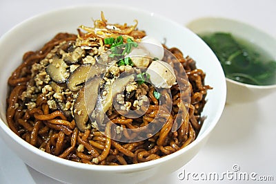 Singapore Malaysia Homemade Ban Mian You Mian Noodle Mee Hoon Kway Stock Photo