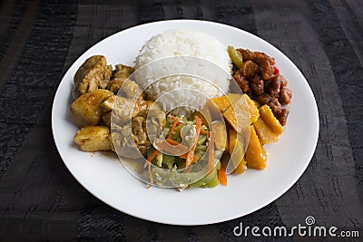 Singapore / Malaysia Mixed Vegetables Rice Stock Photo