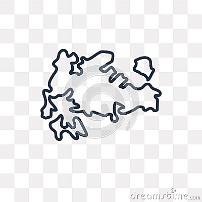 Singapore map vector icon isolated on transparent background, li Vector Illustration