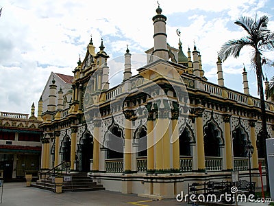 Facade of the Abdul Gafoor Mosque. Singapore Editorial Stock Photo