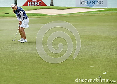 Singapore March 8th 2015: Park InBee wins the HSBC Womens Championship Editorial Stock Photo