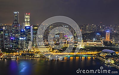 Singapore at night Editorial Stock Photo