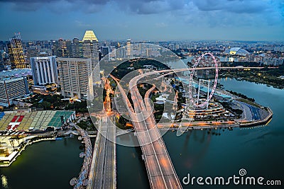 Singapore at night Editorial Stock Photo