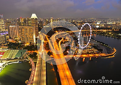 Singapore at night Editorial Stock Photo