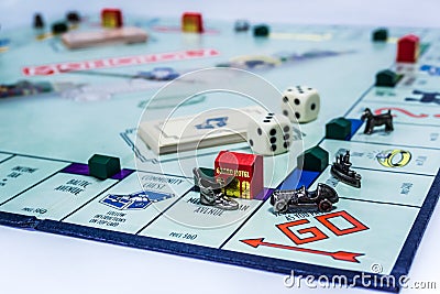 Monopoly Board Game - Wide Angle View Editorial Stock Photo